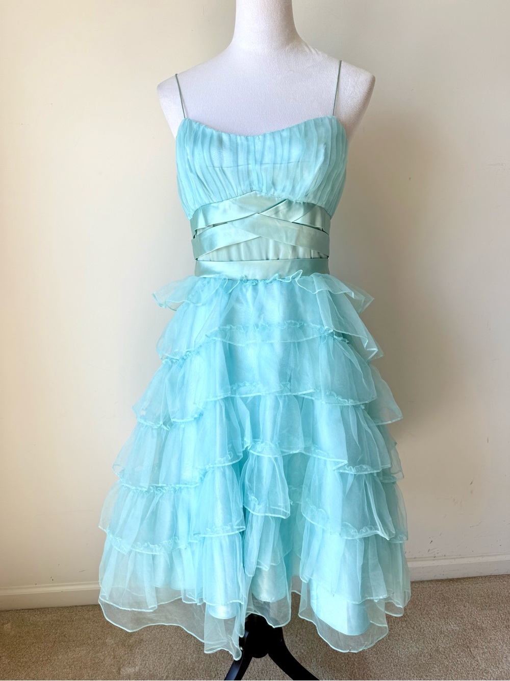 BETSEY JOHNSON Y2K Vintage Layered Tiered Ruffled Tulle Dress—SZ. 8